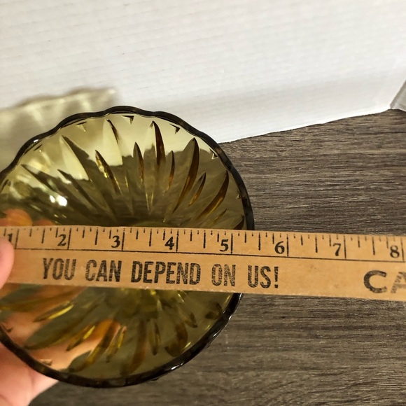 Vtg Amber Glass Decorative Bowl - Picture 4 of 10